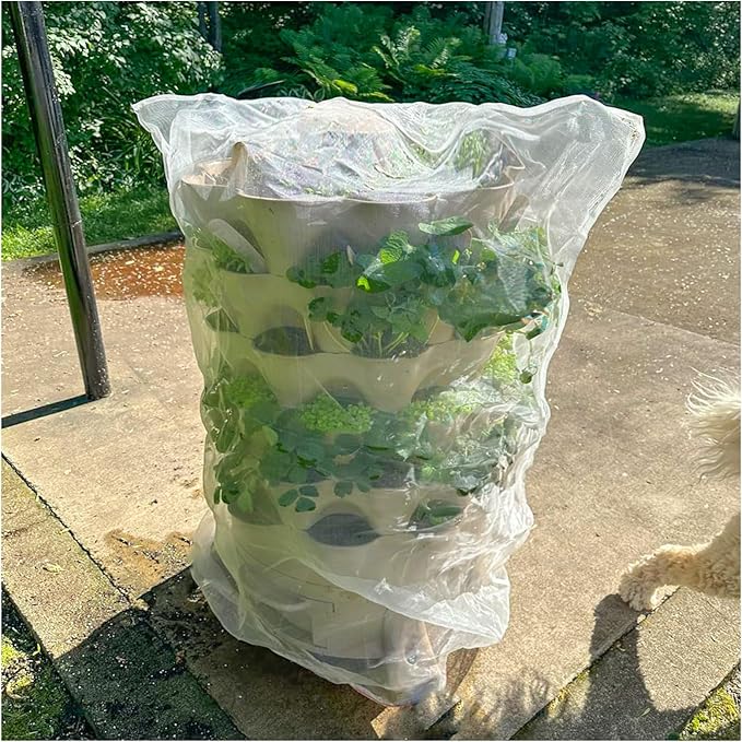 Garden Netting Plant Covers with Drawstring, Ultra-Fine Mesh Bird Netting for Garden, Reusable Fruit Tree Netting Protector for Blueberry Bushes, Tomato, Strawberry & Vegetable Protection