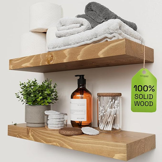 BAOBAB WORKSHOP Natural Wood Floating Shelves