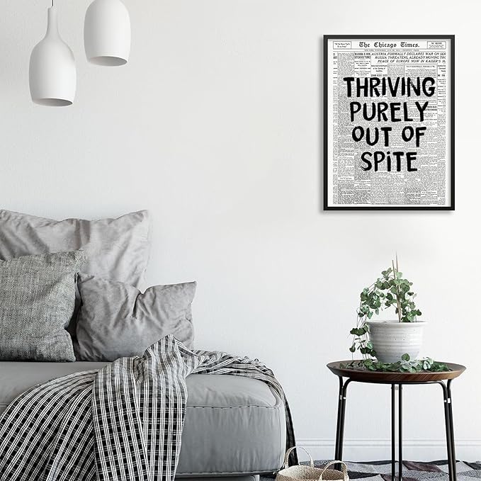 Black And White Newspaper Poster Fashion Fun Motivational Quote Wall Art