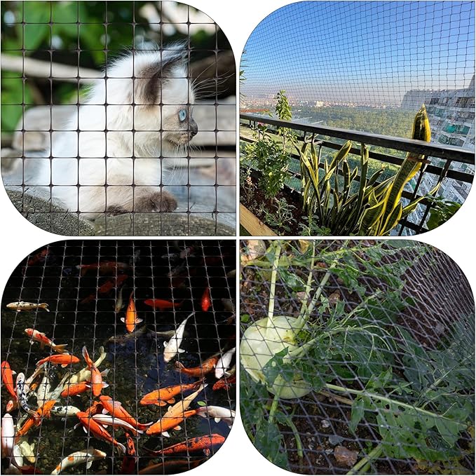 NONMON Bird Netting 5 x 100 FT Heavy Duty Garden Netting Deer Fence Netting Pest Barrier for Protect Fruit Trees, Plants and Vegetables Against Birds, Deer, Squirrels, Black