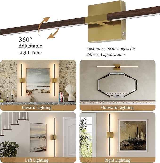 Rayogale Rechargeable Battery Operated Wall Sconce Set 2, 8000mAh Cordless