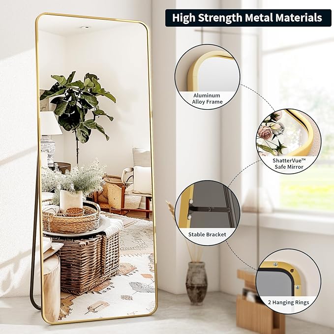 XRAMFY Full Length Mirror 23"x66", Large Floor Mirror