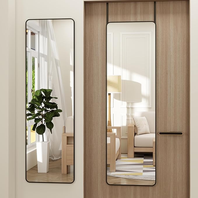 Full Length Door Mirror 14x48, Metal Frame