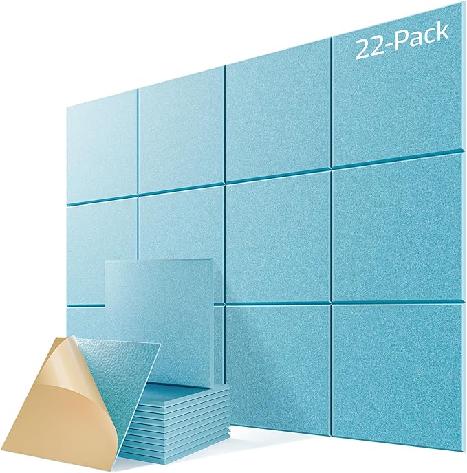 22 Pack Self-Adhesive Acoustic Panels, Soundproof Wall Panels
