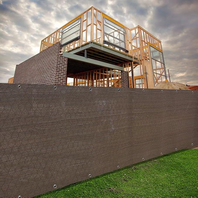 Alion Home© Elegant Privacy Screen Windscreen Mesh for Backyard Deck, Patio, Balcony, Fence, Pool, Porch, Railing. (4' X 26', Mocha Brown)