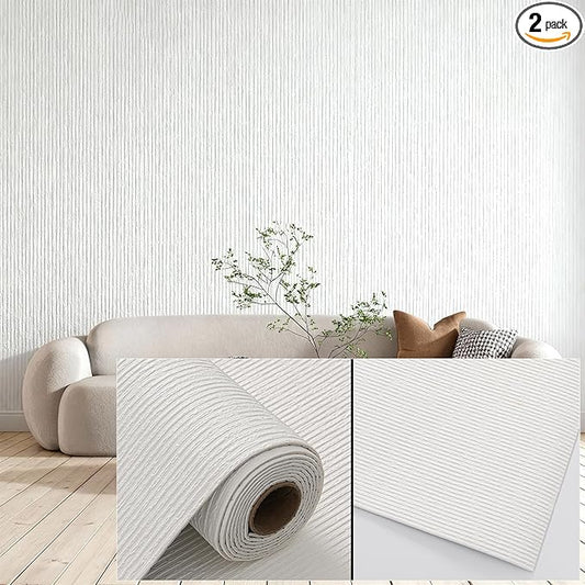 3D Wall Panels Peel and Stick â 2pc X 23.82"x110" PVC Faux Travertine Texture