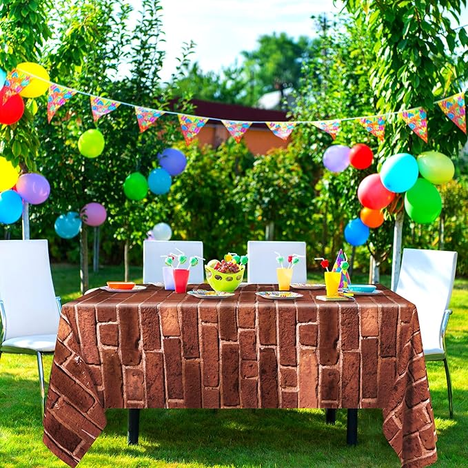 Chuangdi 2pcs 4.5 x 9 Feet Brick Wallpaper Peel and Stick Backdrop Tablecloth