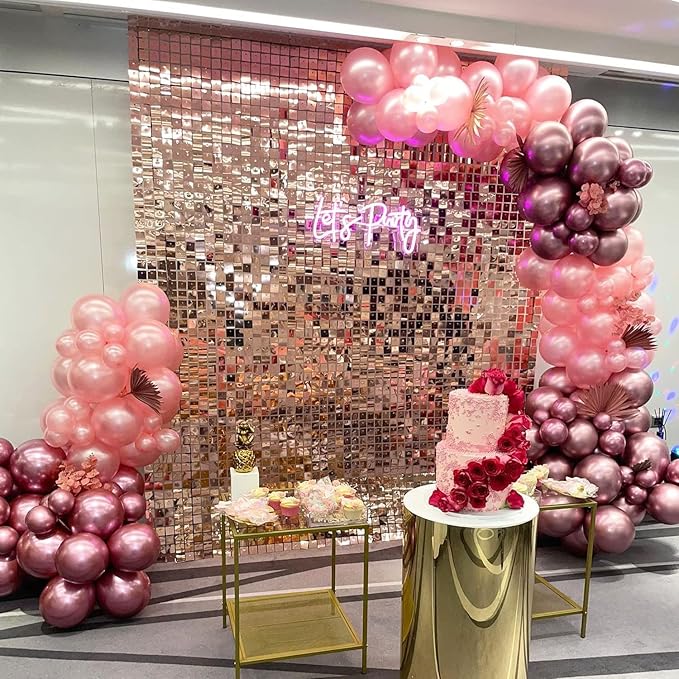 COKAOBE Rose Gold Shimmer Wall Backdrop, Photo Backdrops