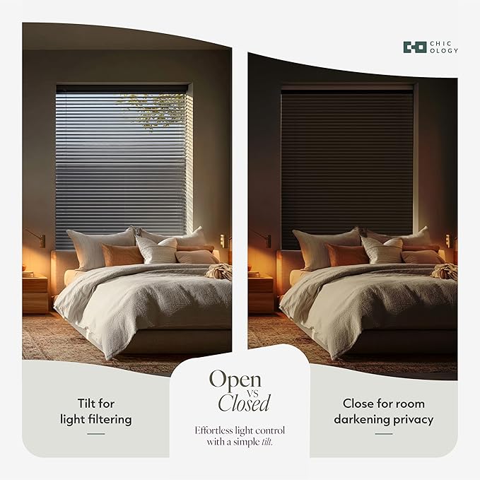 CHICOLOGY Cordless Mini Blinds for Indoor Windows, 77.75" W x 36" H, Light