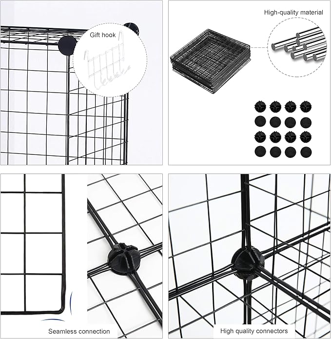 C&AHOME Wire Cube Storage, 8-Cube Organizer Metal C Grids Storage, Storage Bins