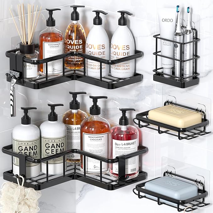 YASONIC Corner Shower Caddy, No Drilling Shower Shelf