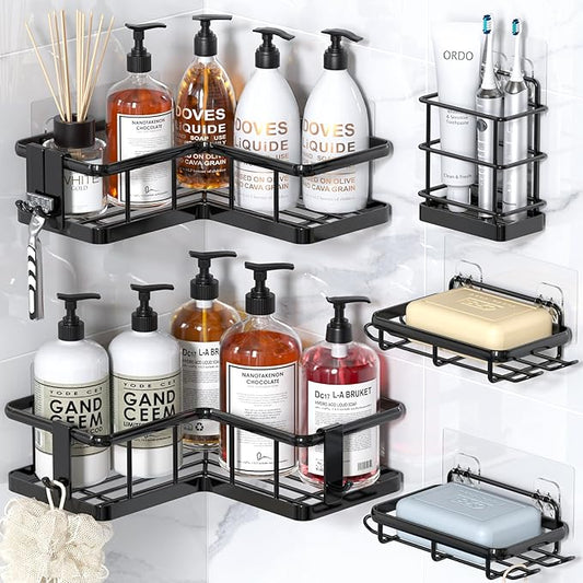 YASONIC Corner Shower Caddy, No Drilling Shower Shelf
