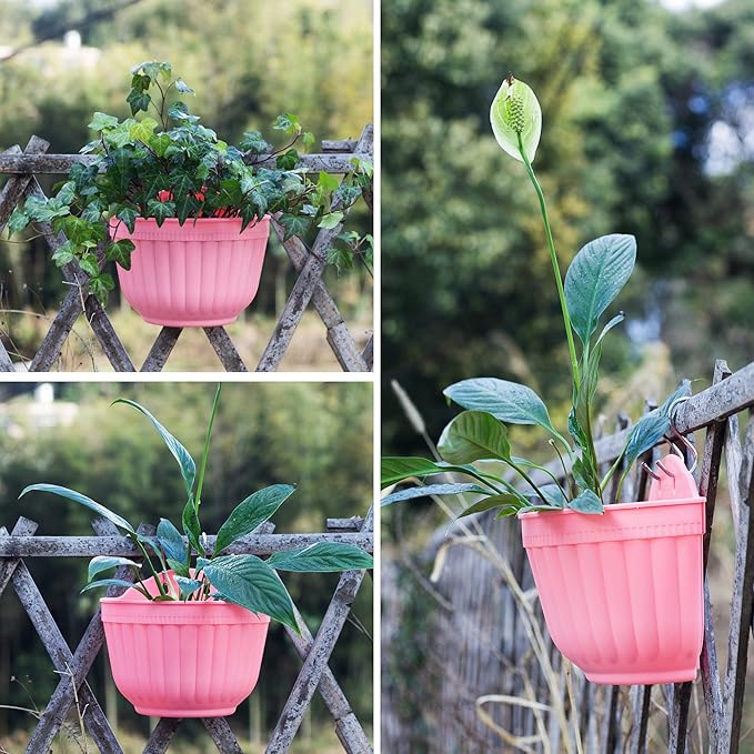 6 Pcs Colorful Resin Wall Hanging Planter Pot Vertical Garden Living Wall Mount