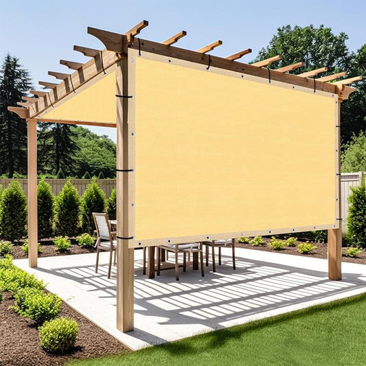 Shade&Beyond Customized Size 6' X 21' Shade Cloth with Grommets, 90% UV Protection UV Protection Mesh Tarp Sun Screens for Patio GN04, Sand