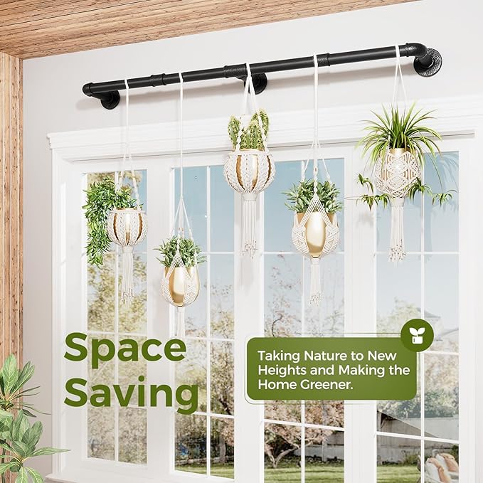 Bamworld Window Plant Hanger Indoor 63in Hanging Planters