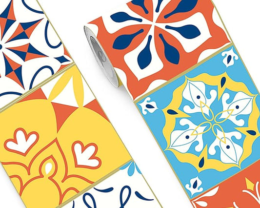 FLFK Wallpaper Border Tile Stickers Peel and Stick Wall Border