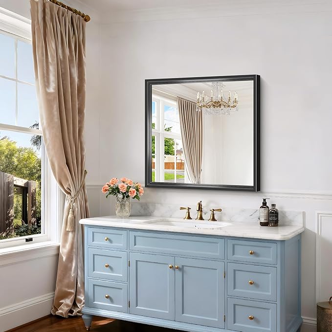 Black Bathroom Mirror, 30x30 Square Mirrors
