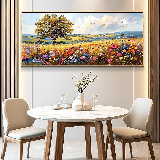 hyidecorart Large Framed Wall Art, Spring Landscape Wall Art, Nature Tree