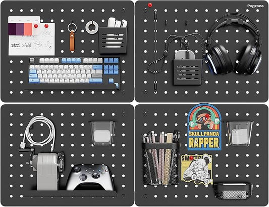 PEGZONE Pegboard Wall Organizer Combination Kit, Overall 33.1"x25.4" Metal