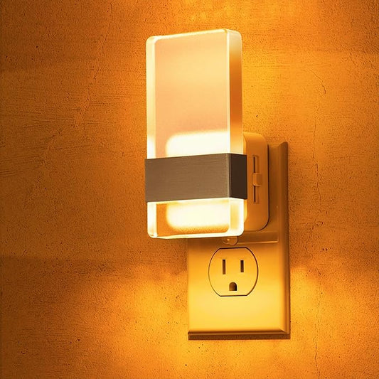 L LOHAS LED Night Light, Amber Night Lights Plug Into Wall, Dusk-to-Dawn Sensor