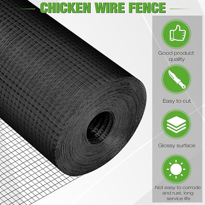 Tatuo Hardware Cloth 1/2 Inch 72in x 100ft Hot Dip Galvanized After Welded Cage Mesh Rolls 21 Gauge Metal Chicken Wire Roll Wire Fencing Poultry Netting for Raised Garden Rodent Animals