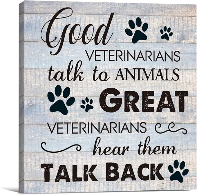 Funny Veterinarian Gifts Farmhouse Dog Canvas Wall Art Decor Veterinary Vet Gift