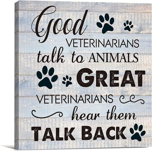 Funny Veterinarian Gifts Farmhouse Dog Canvas Wall Art Decor Veterinary Vet Gift