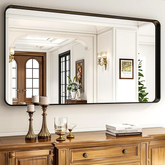 55"x 30" Black Bathroom Mirror