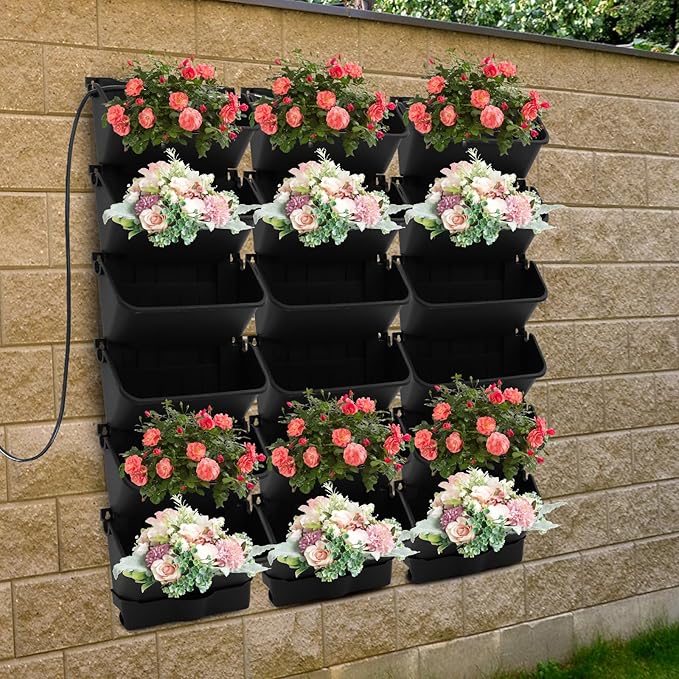18 Pots Self-Watering Vertical Garden Planter Wall Mounted,