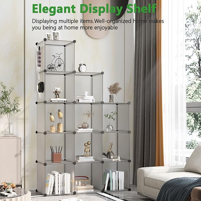 C&AHOME Cube Storage Organizer, 12-Cube Shelves Units, Closet Cabinet, DIY