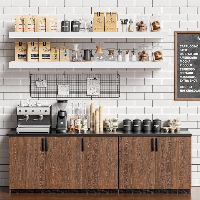 Heimlove Floating Shelves for Wall 48 Inches Long, 9.3" Deep White Floating