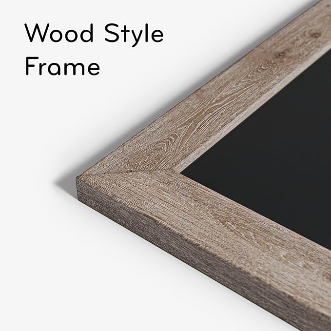 U Brands Magnetic Chalkboard, Rustic Wood Frame, Premium Matte Surface