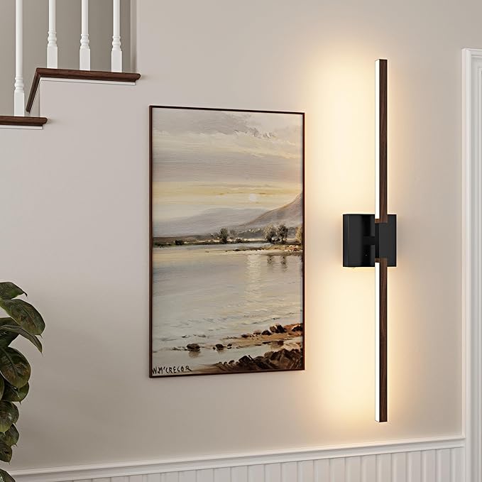 Rayogale 32 Inch Rechargeable Battery Operated Wall Sconce Set 2, 8000mAh