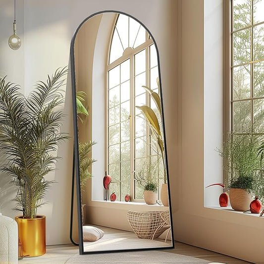 Sweetcrispy 64"x21" Arched Full Length Mirror, Leaning or Standing Full Body