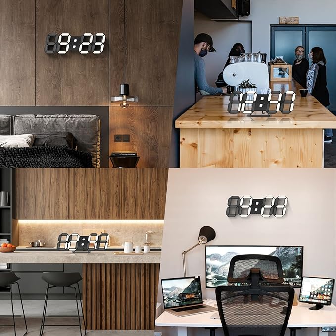 3D LED Clock Desk Alarm Clock Wall Clock