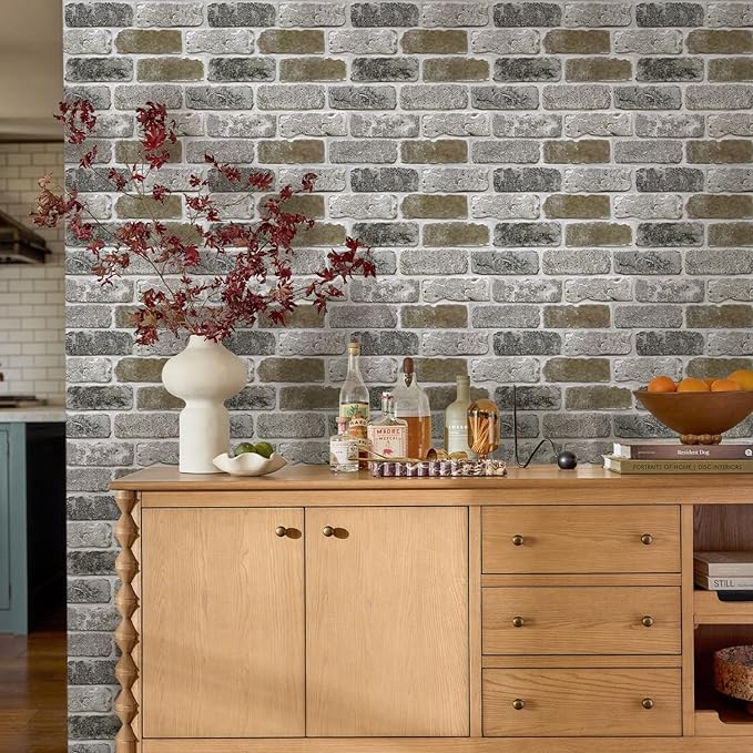 COMSTICKC 3D Faux Brick Wall Panel Peel and Stick, Small Size, Ultra-Light PVC