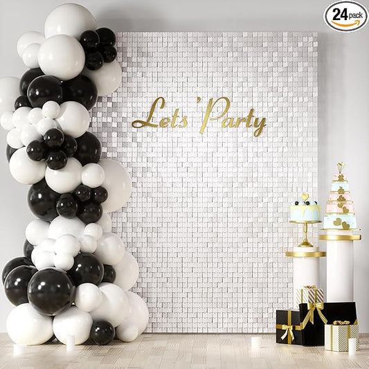 COKAOBE Matte White Sequin Wall Backdrop, Photo Backdrops