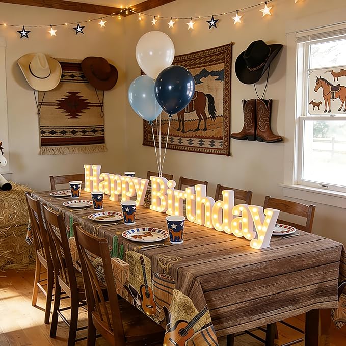 Kochorie 54 Inch X 100 Feet Western Party Tablecloth Roll, Disposable Western