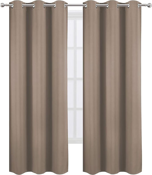 LEMOMO Cappuccino Thermal Blackout Curtains/42 x 95 Inch/Set of 2 Panels Room