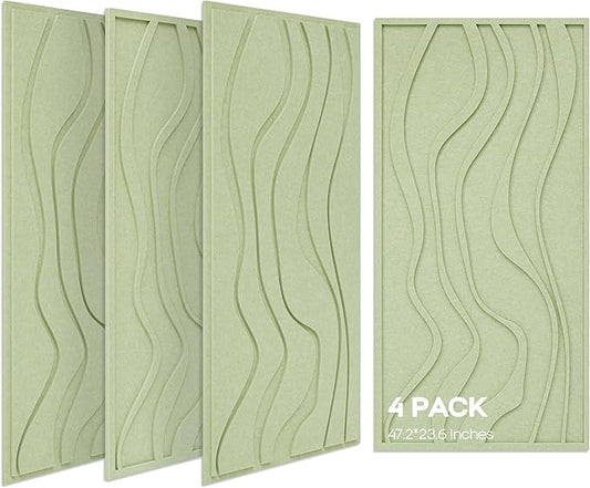 BUBOS 4 Pack Large Acoustic Panels, Total-Size 47.2 x 23.6 Inches Soundproof