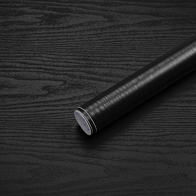 Peel and Stick Wallpaper Wood Contact Paper Black Wood Grain Wall Paper Thicken