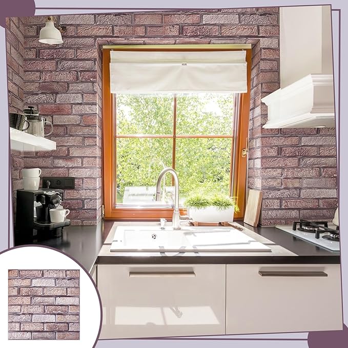 12PCS 3D Wall Panels Peel and Stick Foam Faux Brick Wall Panels, Self-Adhesive