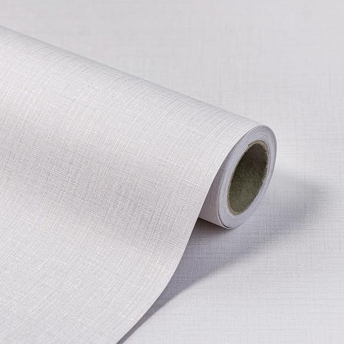 Beige Wallpaper Grasscloth Peel and Stick Wallpaper 15.7"x 196" Fabric Contact