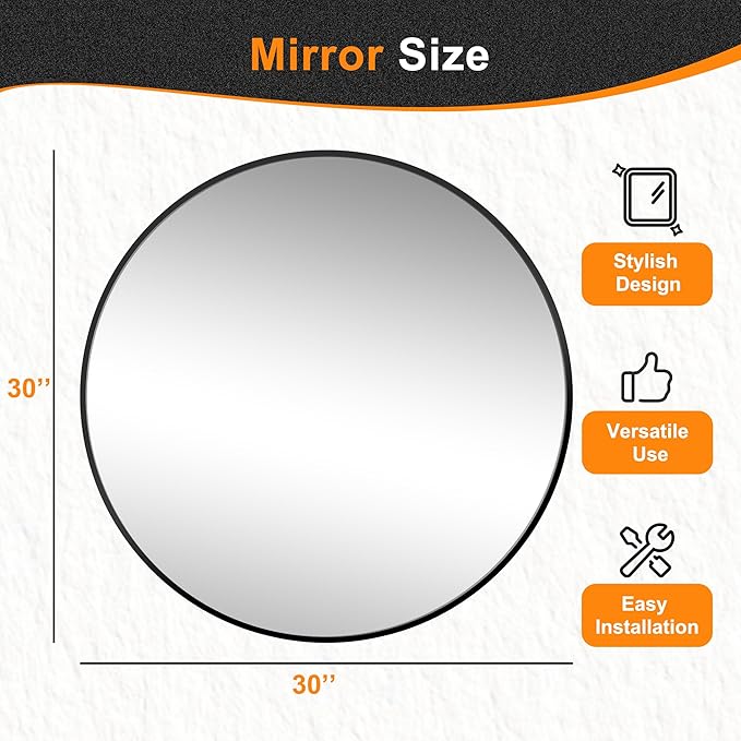 Black Bathroom Mirrors for Wall