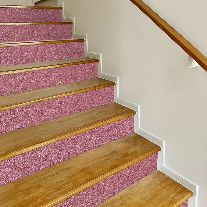 CRE8TIVE Rose Gold Wallpaper Border Peel and Stick Wall Border Fabric Glitter