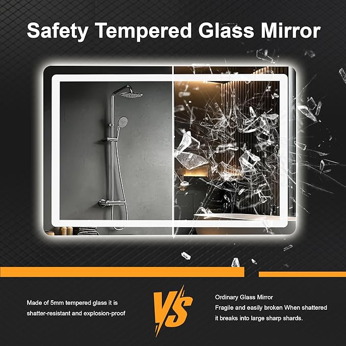 AMOISE LED Bathroom Vanity Mirror