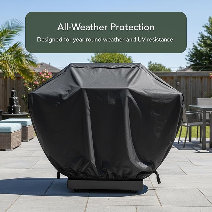Covermates Classic Grill Cover - All-Weather Heavy Duty Outdoor BBQ Cover with Water-Resistant 12-Gauge Vinyl, Mesh Vents, Protection for Large Outdoor Grills, 45 Inch, Black