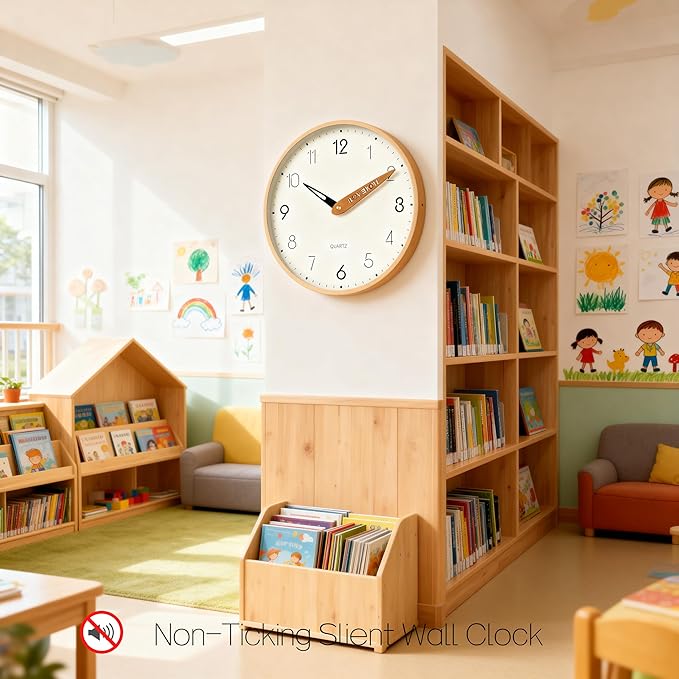 Topkey 12 Inch Silent Wall Clock