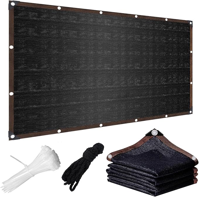 Shade Cloth for Garden, 90% Sun Shade Mesh Tarp with Grommets, 8 FT x 40 FT Shade Cloth for Plants Greenhouse - Sunblock Net for Chicken Coop Cover - Sun Screens for Patio, Garden -Black
