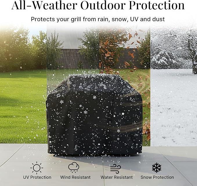 iBirdie Outdoor Grills Cover 58 x 24 x 46 inch, fit 58, 57 Barbeque, Waterproof Weatherproof, 600D Heavy Duty Barbecue Cover, Compatible for 3, 4 Burners Gas BBQ